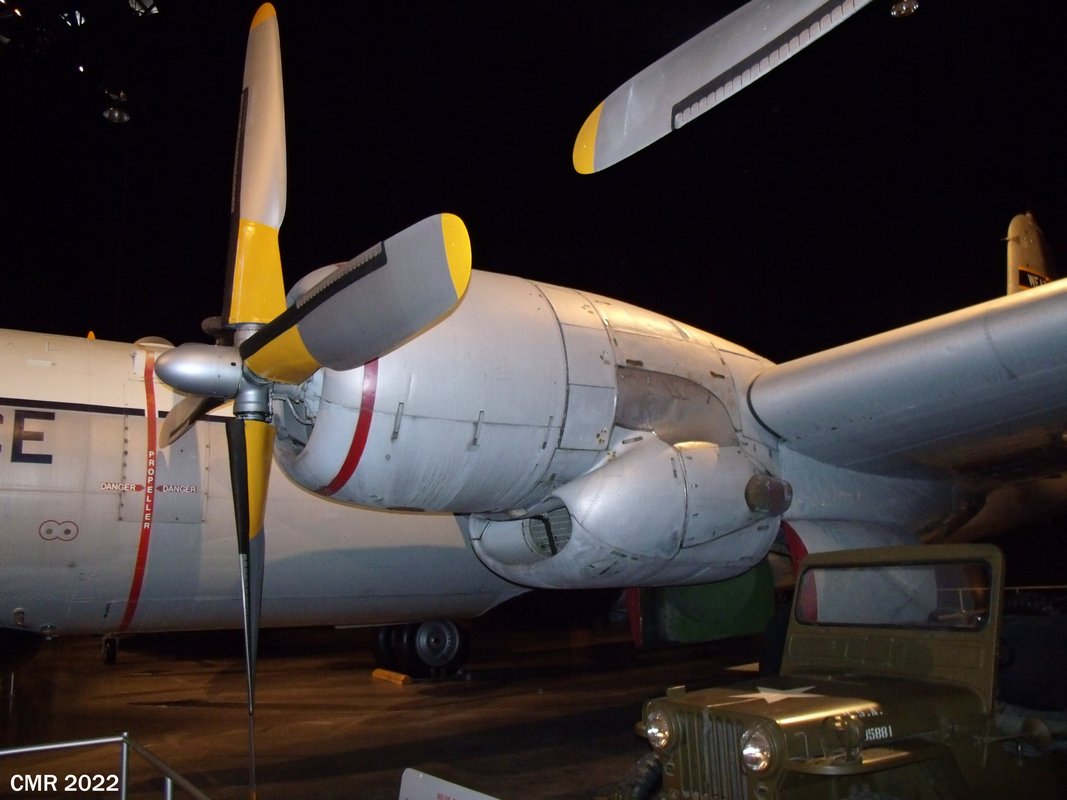 B-50 Superfortreess engine and propeller front quarter view