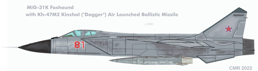 MiG-31K with Kh-47M2 missile color profile
